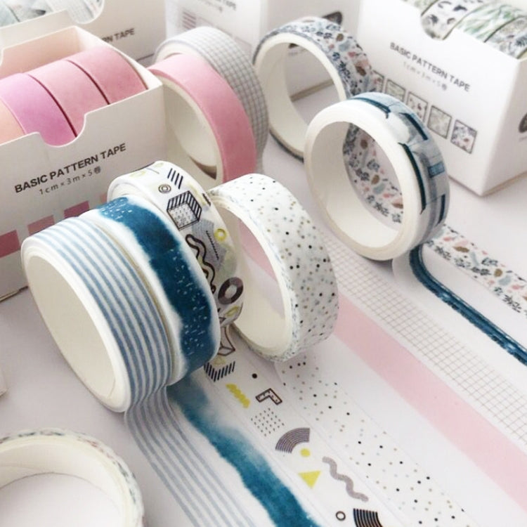 5rolls /Box 3m Washi DIY Decoration Handbook Tape Set, Color: Point and Line - Tape & Solid glue by PMC TechLife | Online Shopping South Africa | PMC TechLife