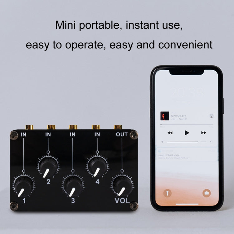Portable 4-Way Stereo Line Passive Mixer Console(TX400) - Live Sound Effects Processors by PMC TechLife | Online Shopping South Africa | PMC TechLife | Buy Now Pay Later Mobicred