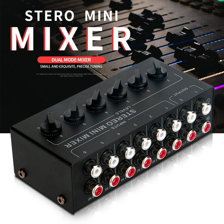 Audio Stereo Hub 6-Channel Passive Mixer Controller(CX600) - Live Sound Effects Processors by PMC TechLife | Online Shopping South Africa | PMC TechLife | Buy Now Pay Later Mobicred