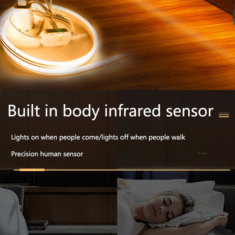 2m LED Body Sensor Flexible Light Strip Smart Sensor USB Light Strip(Warm White) - Sensor LED Lights by PMC TechLife | Online Shopping South Africa | PMC TechLife | Buy Now Pay Later Mobicred