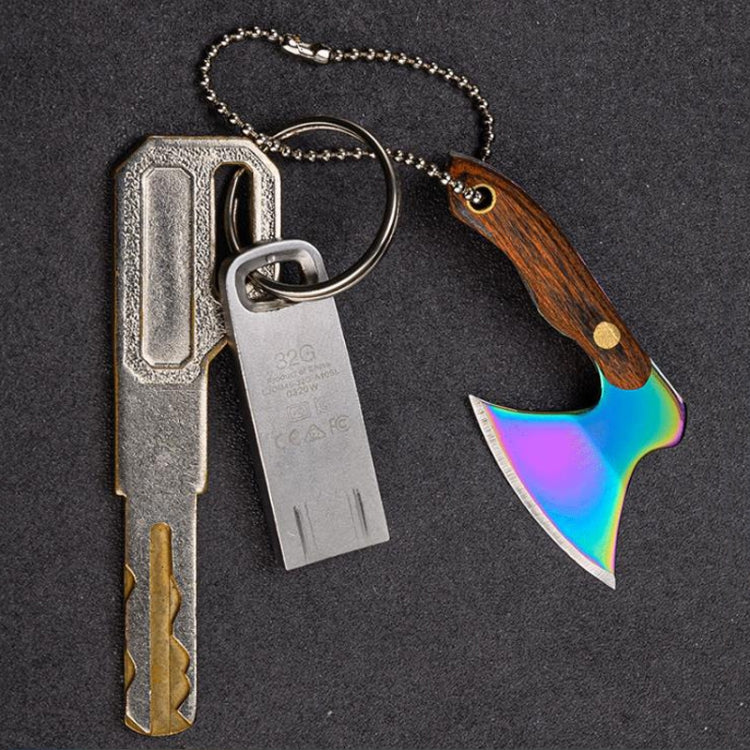 Mini Knife Keychain Portable Removal Express Pendant Accessory With Holster, Model: Colorful Wood Laser Pattern - Burin &Cutting Knife by PMC TechLife | Online Shopping South Africa | PMC TechLife