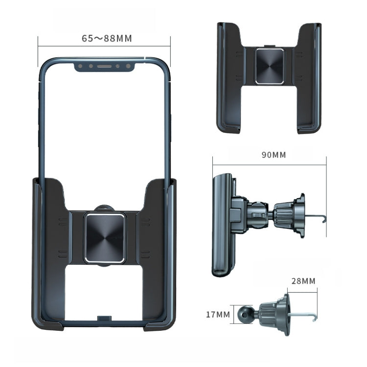 Car Air Outlet Rotatable Snap-on Base Mobile Phone Navigation Bracket(Silver) - Car Holders by PMC TechLife | Online Shopping South Africa | PMC TechLife | Buy Now Pay Later Mobicred