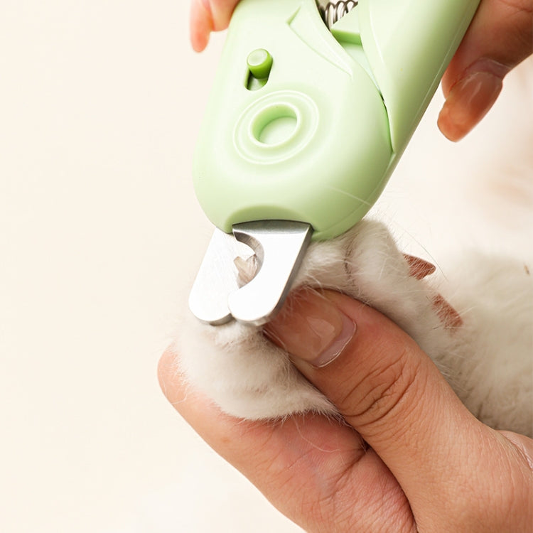 LED Pet Nail Clippers Dog and Cat Nail Clippers with Nail Polisher(Green) - Fingernail Trimmers by PMC Jewellery | Online Shopping South Africa | PMC Jewellery