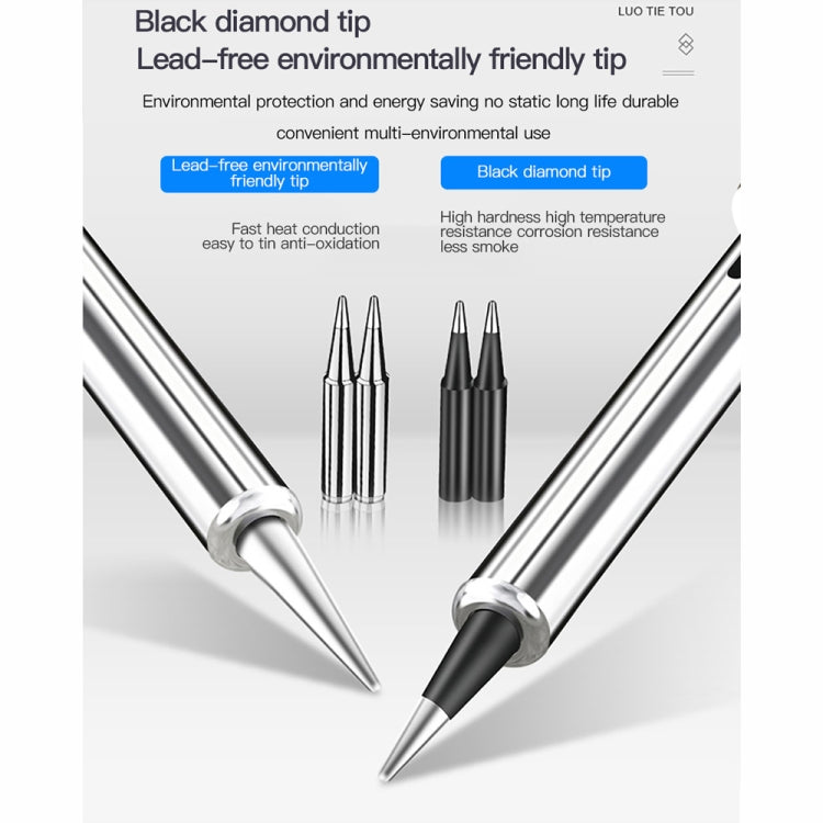 10pcs/ Set 80W Internal Heating Welding Digital Display Soldering Iron Temperature Adjustment Set, Model: Black EU Plug - Electric Soldering Iron by PMC TechLife | Online Shopping South Africa | PMC TechLife