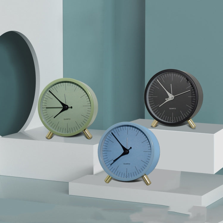 Metal Quartz Alarm Clock Simple Silent Desktop Round Pointer Living Room Clock(Green) - free shipping - PMc TechLife - Order now!
