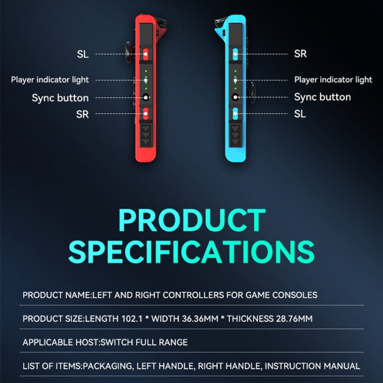 JOY-02 Gaming Left And Right Handle With RGB Lights Body Feel Bluetooth Gamepad For Switch / Switch OLED / Switch Pro / Switch Lite / Switch Joycon(White) - free shipping - PMC Jewellery - Order now!