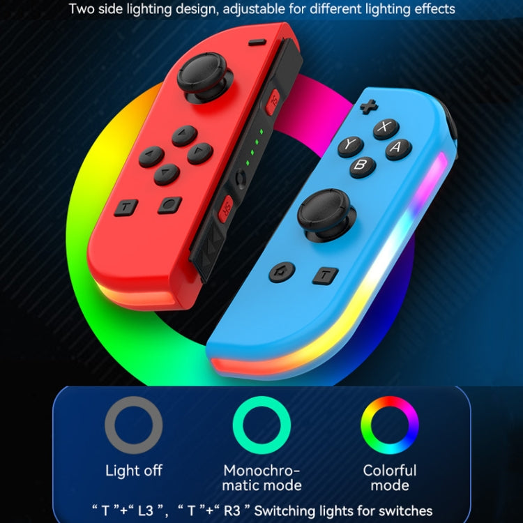 JOY-02 Gaming Left And Right Handle With RGB Lights Body Feel Bluetooth Gamepad For Switch / Switch OLED / Switch Pro / Switch Lite / Switch Joycon(White) - Gamepads by PMC Jewellery | Online Shopping South Africa | PMC Jewellery | Buy Now Pay Later Mobicred