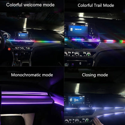 Car Interior Fiber Optic Cold Light RGB Ambient Lamp Center Phantom Footwell Atmosphere Lights, Style: One To One 110cm(Colorful Double Control) - Atmosphere lights by PMC Jewellery | Online Shopping South Africa | PMC Jewellery | Buy Now Pay Later Mobicred