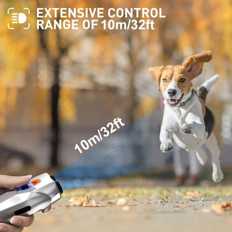 Ultrasonic Dog Repeller Stop Barker Dual Probe High Power Repeller Handheld Dog Trainer(Silver) - Training Aids by PMC TechLife | Online Shopping South Africa | PMC TechLife | Buy Now Pay Later Mobicred