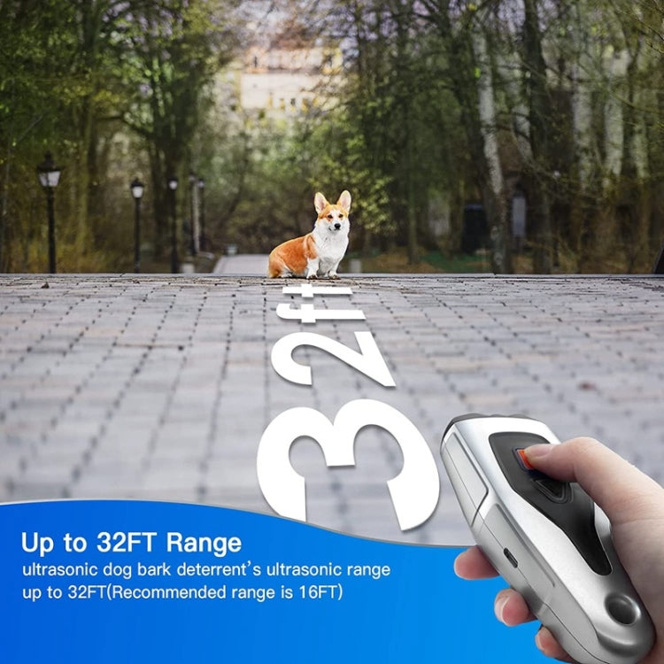 Dual Probe Dual Drive Ultrasonic Stop Barker Pet Trainer(Silver Gray) - Training Aids by PMC TechLife | Online Shopping South Africa | PMC TechLife | Buy Now Pay Later Mobicred