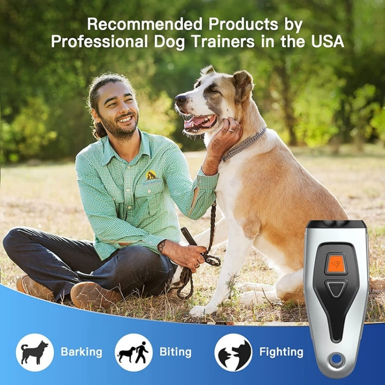 Dual Probe Dual Drive Ultrasonic Stop Barker Pet Trainer(Silver Gray) - Training Aids by PMC TechLife | Online Shopping South Africa | PMC TechLife | Buy Now Pay Later Mobicred