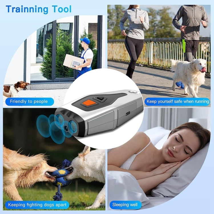 Dual Probe Dual Drive Ultrasonic Stop Barker Pet Trainer(Silver Gray) - Training Aids by PMC TechLife | Online Shopping South Africa | PMC TechLife | Buy Now Pay Later Mobicred