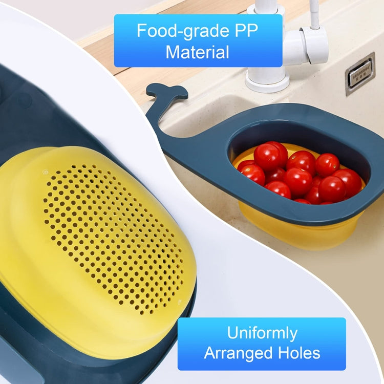 Multifunctional Whale-shaped Foldable Kitchen Fruit and Vegetable Draining Basket(Green White) - Filters by PMC Jewellery | Online Shopping South Africa | PMC Jewellery | Buy Now Pay Later Mobicred