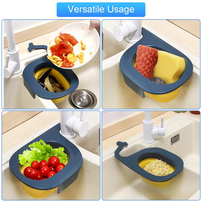 Multifunctional Whale-shaped Foldable Kitchen Fruit and Vegetable Draining Basket(Yellow Blue) - Filters by PMC Jewellery | Online Shopping South Africa | PMC Jewellery | Buy Now Pay Later Mobicred