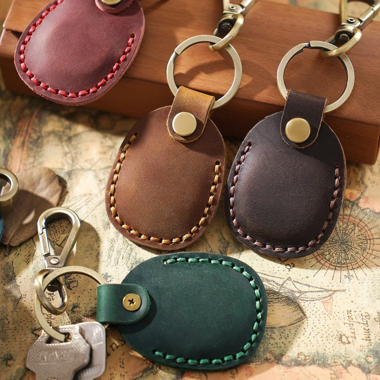 For AirTag Locator Leather Case Access Card with Keychain(Black) - Key Chain Series by PMC TechLife | Online Shopping South Africa | PMC TechLife