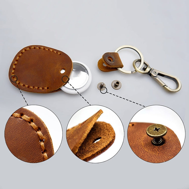 For AirTag Locator Leather Case Access Card with Keychain(Black) - Key Chain Series by PMC TechLife | Online Shopping South Africa | PMC TechLife