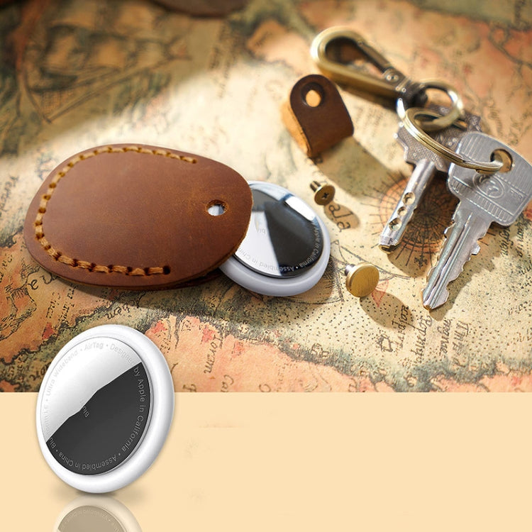 For AirTag Locator Leather Case Access Card with Keychain(Black) - Key Chain Series by PMC TechLife | Online Shopping South Africa | PMC TechLife
