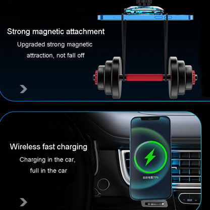 For iPhone Magsafe Magnetic Car Wireless Charger Phone Holder Light Emitting Wireless Charger, Style: Ice Blue Breathe Light - Wireless Charger Holders by PMC Jewellery | Online Shopping South Africa | PMC Jewellery | Buy Now Pay Later Mobicred