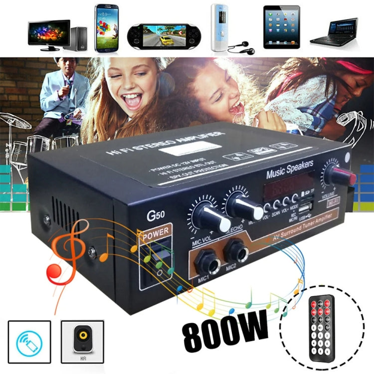 Bluetooth Built-in Recording Microphone USB Flash Drive Digital Dual-purpose Power Amplifier(EU Plug 220V) - free shipping - PMC TechLife - Order now!