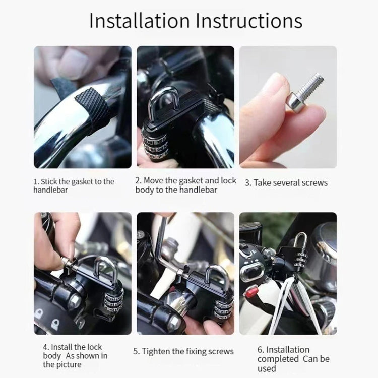 Motorcycle Helmet Anti-Theft Lock Fixed Helmet Combination Padlock, Color: Black - Theft Protection by PMC TechLife | Online Shopping South Africa | PMC TechLife | Buy Now Pay Later Mobicred