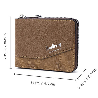 Baellerry D5106 RFID Anti-theft Retro Zipper Wallet Spliced Short Coin Purse(Coffee) - Antimagnetic RFID Package by Baellerry | Online Shopping South Africa | PMC Jewellery