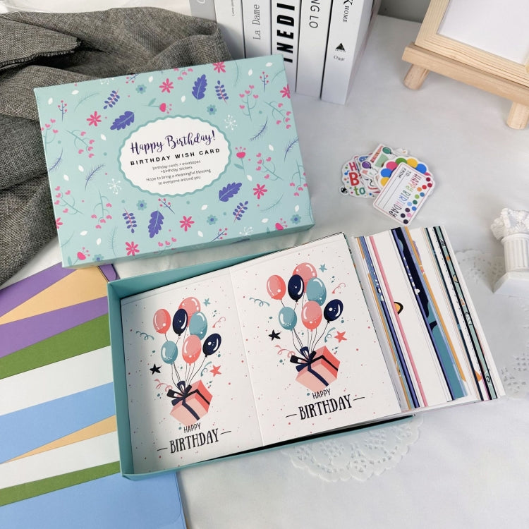 50pcs /Set Happy Birthday Greeting Card With Envelopes And Stickers Set - Cards & Invitations by PMC TechLife | Online Shopping South Africa | PMC TechLife
