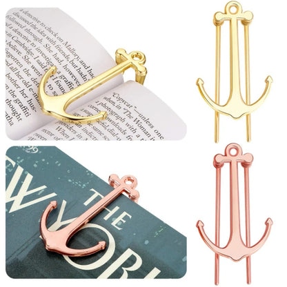 Personalized Metal Anchor Bookmark Cubic Book Page Clip Reading Aid Stationery For Students(Silver) - Bookmark by PMC Jewellery | Online Shopping South Africa | PMC Jewellery