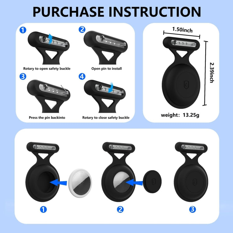 For AirTag Pin All Inclusive Life Waterproof Silicone Protective Case(Deep Blue) - Other by PMC TechLife | Online Shopping South Africa | PMC TechLife
