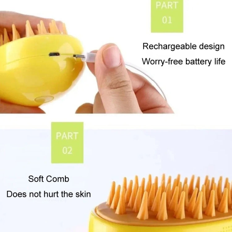 Mango Pet Electrical Spray Massage Comb Hair Removal Cleaning Grooming Brush For Cats And Dogs(Yellow) - Brushes & Combs by PMC Jewellery | Online Shopping South Africa | PMC Jewellery