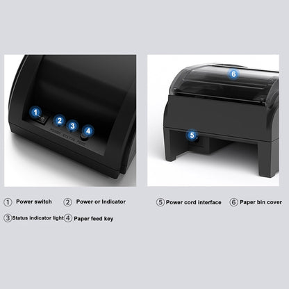 58mm USB Computer Version+Mobile Bluetooth Automatic Order Takeout Receipt Cashier Thermal Printer(US Plug) - Printer by PMC Jewellery | Online Shopping South Africa | PMC Jewellery | Buy Now Pay Later Mobicred