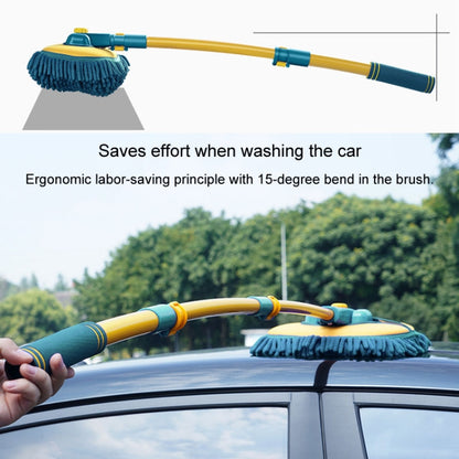 Curved Rod Car Wash Mop Retractable Cleaning Tool No Harm Car Special Soft Brush(Lake Green) - Car washing supplies by PMC Jewellery | Online Shopping South Africa | PMC Jewellery | Buy Now Pay Later Mobicred