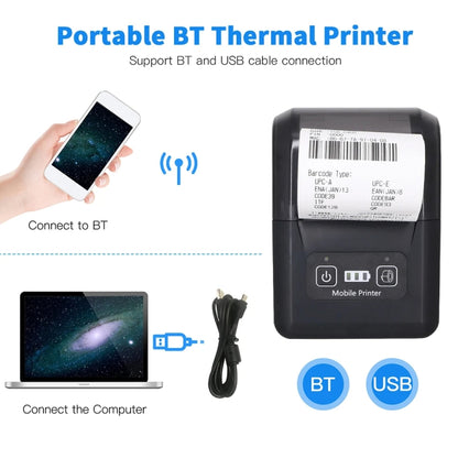 58mm Portable USB Charging Home Phone Bluetooth Thermal Printer(EU Plug) - Printer by PMC Jewellery | Online Shopping South Africa | PMC Jewellery | Buy Now Pay Later Mobicred