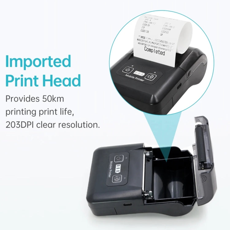 58mm Portable USB Charging Home Phone Bluetooth Thermal Printer(UK Plug) - Printer by PMC TechLife | Online Shopping South Africa | PMC TechLife | Buy Now Pay Later Mobicred