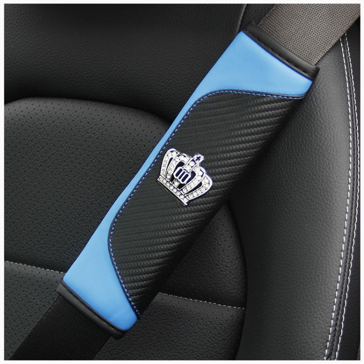 Car Seat Belt Cover Carbon Fiber Leather Auto Seat Shoulder Protection, Style: Crown Wine Red - Seat Belts & Padding by PMC Jewellery | Online Shopping South Africa | PMC Jewellery | Buy Now Pay Later Mobicred