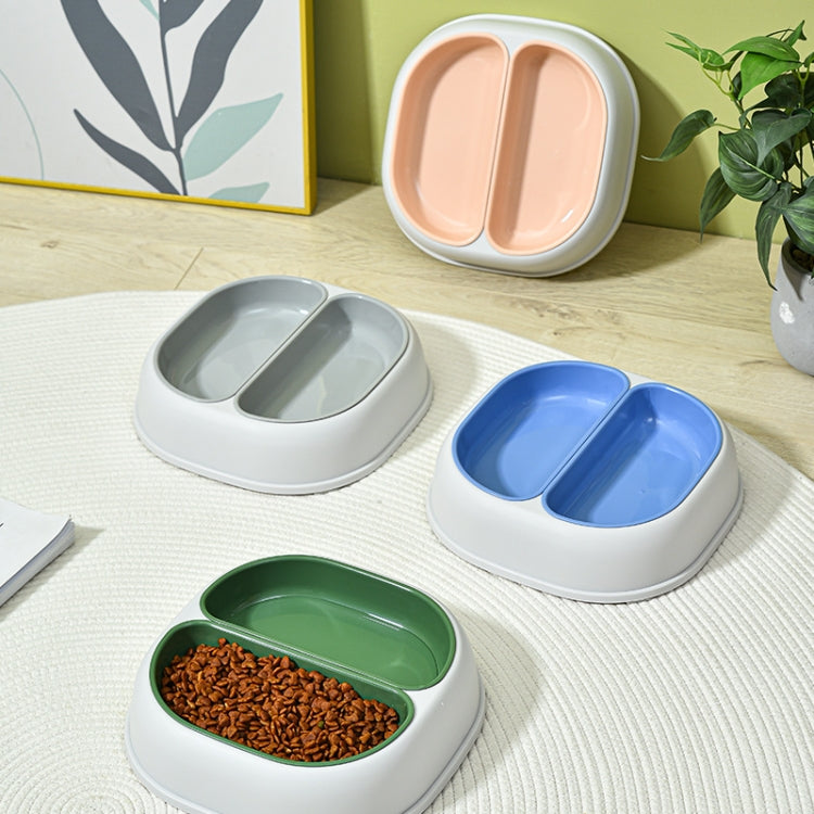 Square Dual Color Pet Double Bowl Anti-spill Cat and Dog Rice Bowl(Blue) - Food Bowls by PMC Jewellery | Online Shopping South Africa | PMC Jewellery