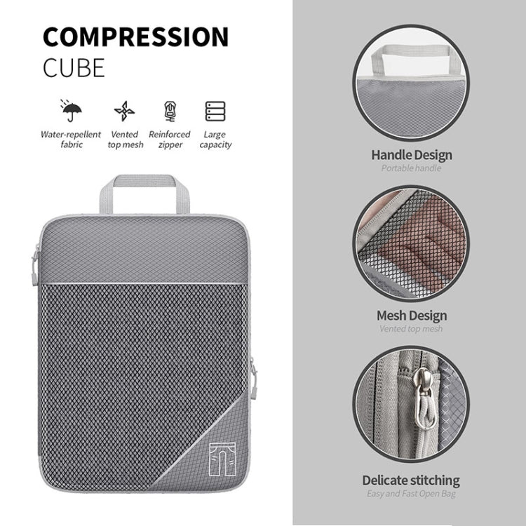 6 In 1 Compression Mesh Travel Cubes Clothes Underwear Packing Bags(Black) - Storage Bags by PMC TechLife | Online Shopping South Africa | PMC TechLife