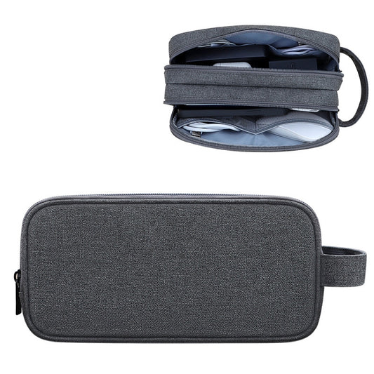 SM09 Double-layer Large Capacity Digital Accessories Storage Bag, Color: Dark Gray - Digital Storage Bag by PMC Jewellery | Online Shopping South Africa | PMC Jewellery | Buy Now Pay Later Mobicred