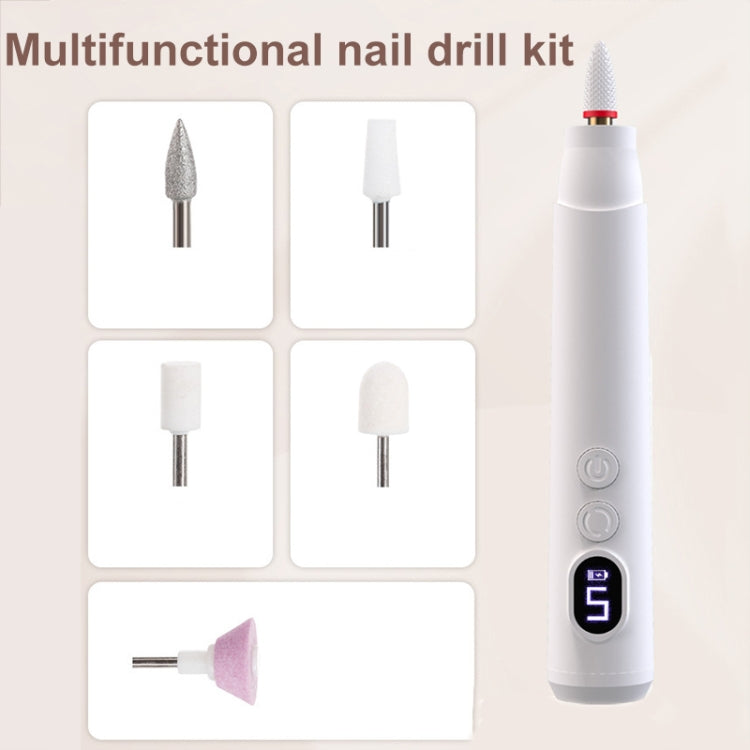 HX-10 LED Digital Display Multifunctional Nail Polisher Polishing and Exfoliating Manicure Tools(White) - Grinding Tools & Accessories by PMC Jewellery | Online Shopping South Africa | PMC Jewellery | Buy Now Pay Later Mobicred