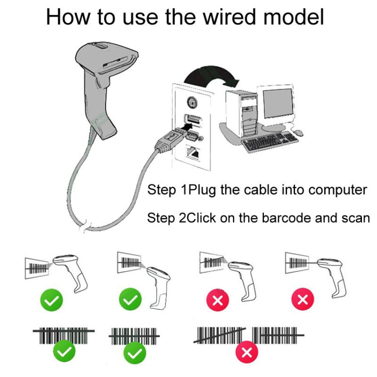 Supermarket Cashier Express Scanner Warehouse Handheld Barcode Scanning Device, Model: Wired 2-Dimensional - Barcode Scanner by PMC TechLife | Online Shopping South Africa | PMC TechLife | Buy Now Pay Later Mobicred