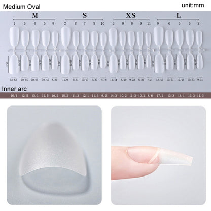 10pairs Of 100pcs/Box Frosted False Nails Artificial Tip, Shape: Long Ladder M - Nail Stickers by PMC Jewellery | Online Shopping South Africa | PMC Jewellery | Buy Now Pay Later Mobicred