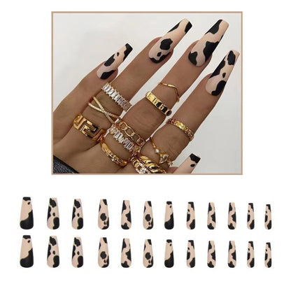 24pcs/box Frosted Leopard Finished Ballet Manicure Patches(BKS549) - Nail Stickers by PMC Jewellery | Online Shopping South Africa | PMC Jewellery | Buy Now Pay Later Mobicred