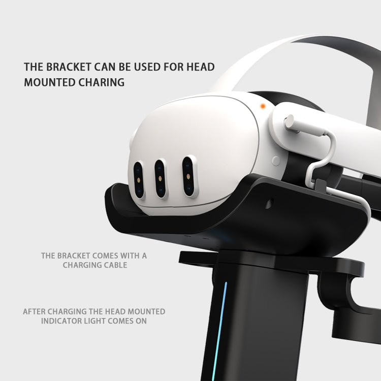 For Meta Quest 3 / 2 / Pro Charging Storage Stand With RGB Lights(Black) - VR Accessories by PMC TechLife | Online Shopping South Africa | PMC TechLife