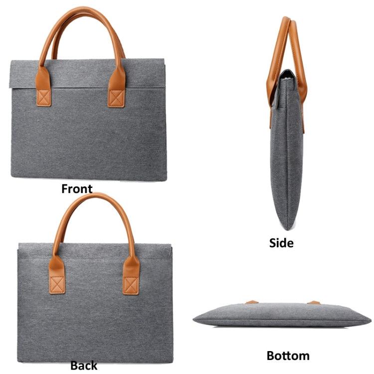 13.3 Inch Oxford Cloth Lightweight Portable Laptop Bag With PU Handle(Black) - free shipping - PMC Jewellery - Order now!