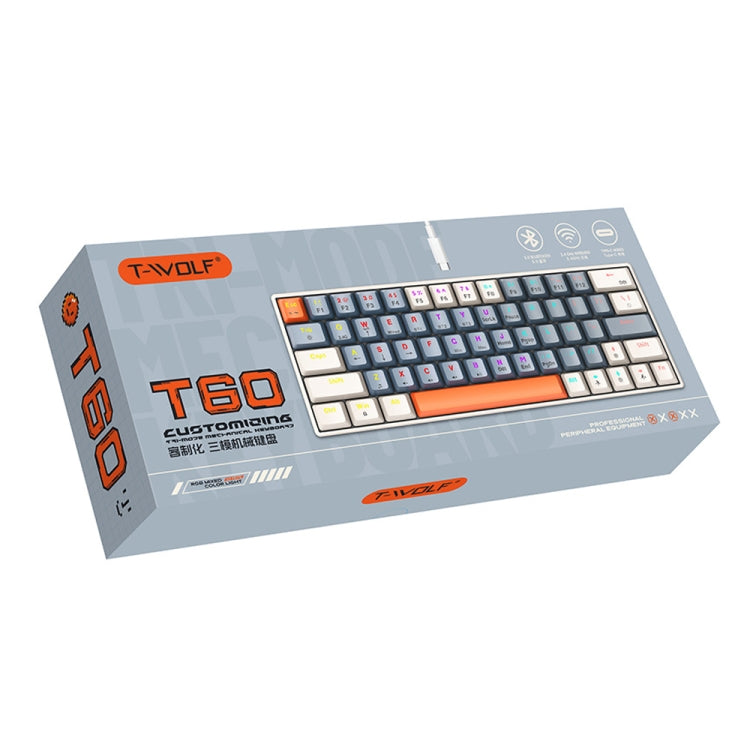 T-WOLF T60 63 Keys Office Computer Gaming Wired Mechanical Keyboard, Color: Color-matching B - Wired Keyboard by T-WOLF | Online Shopping South Africa | PMC Jewellery | Buy Now Pay Later Mobicred