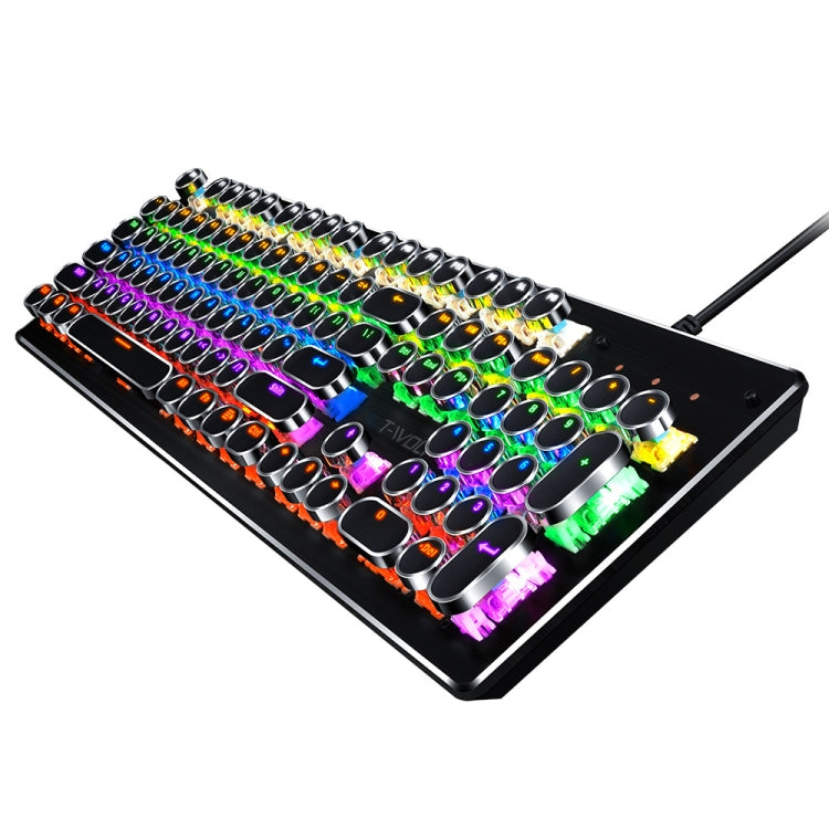 T-WOLF T75 104 Keys Adjustable RGB Light Computer Game Wired Mechanical Keyboard(Black) - Wired Keyboard by T-WOLF | Online Shopping South Africa | PMC Jewellery | Buy Now Pay Later Mobicred