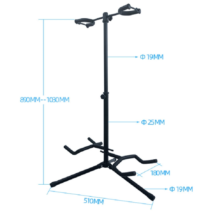 Adjustable Double Guitar Stand Holds Two Electric Or Acoustic Guitars - Stringed Instruments Accessories by PMC TechLife | Online Shopping South Africa | PMC TechLife