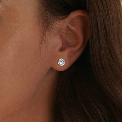 S925 Sterling Silver Platinum Plated Zircon Stud Earrings Jewelry, Color: White Zirconia S - Stud Earrings & Earrings by PMC Jewellery | Online Shopping South Africa | PMC Jewellery