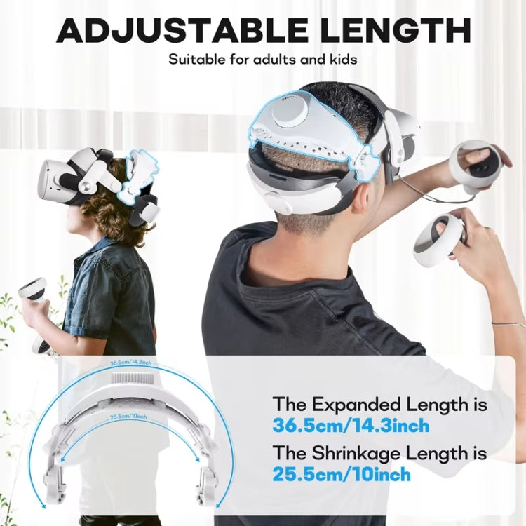 DEVASO VR Glasses Retractable Adjustable Headband Accessories For Meta Quest 3S / Meta Quest 3 / Meta Quest 2 / Meta Quest Pro / Pico 4 / Pico 4 Pro(White) - VR Accessories by PMC Jewellery | Online Shopping South Africa | PMC Jewellery | Buy Now Pay Later Mobicred