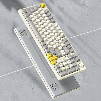 T-WOLF T50 97-keys RGB Luminous Color-Matching Game Mechanical Keyboard with Knob, Color: White B - Wired Keyboard by T-WOLF | Online Shopping South Africa | PMC Jewellery | Buy Now Pay Later Mobicred