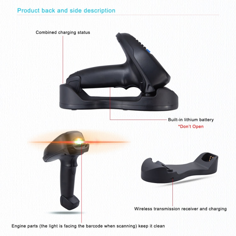NEWSCAN 1D Laser  Wireless Barcode Reader Scanner Data Collector With 2.2-Inch LCD Screen - free shipping - PMC TechLife - Order now!